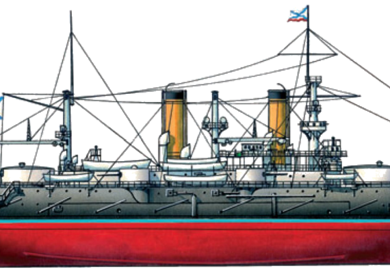 Корабль Россия - Petropavlovsk [Battleship] (1899) - чертежи, габариты, рисунки